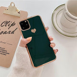 Electroplated Love Heart Phone Case Soft TPU Silicone Back Cover For iPhone 11 Pro Max