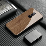 Wood Texture Tempered Glass Phone Case For One Plus 6 6T 7 7Pro