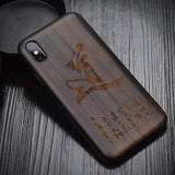 Premium Black Ebony Wood Case For iPhone X XS Max XR