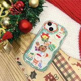 Cartoon 3D Santa Claus Elk Snowman Christmas Tree Phone Case For iPhone 15 14 13 12 Series