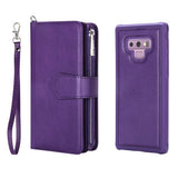 Luxury Zipper Wallet 2 in 1 Leather Case For Galaxy Note 8 Note 9