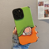 Cute Cartoon Shockproof Non Stick Fingerprint Case For iPhone 14 13 12 series