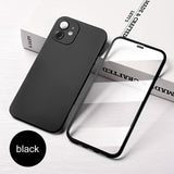360 Full Cover Front Tempered Glass + PC Back Cover For iPhone 12 11 Series