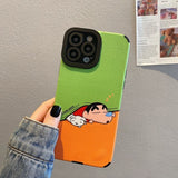 Cute Cartoon Shockproof Non Stick Fingerprint Case For iPhone 14 13 12 series