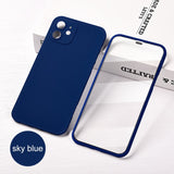 360 Full Cover Front Tempered Glass + PC Back Cover For iPhone 12 11 Series