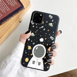 Cute Cartoon Soft Black Silicon Case For iPhone 11 Series