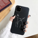 Cute Cartoon Soft Black Silicon Case For iPhone 11 Series