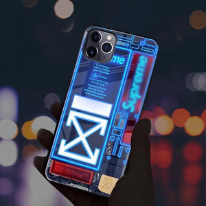 Luxury Flash Luminous Tempered Glass Case for iPhone 11 Series