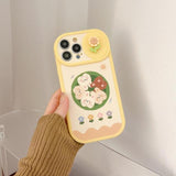 Cute Rabbit Kawaii Cartoons Sliding Camera Lens Protection Case For iPhone 14 13 12 series