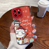 Christmas New Year Gift Santa Claus Snowman Elk Soft Phone Case for iPhone 15 14 13