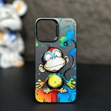 Graffiti Cartoon Animal Pattern Soft Silicone Case For iPhone 14 13 12 series