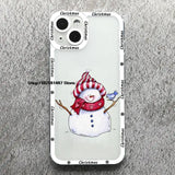 Cartoon Christmas & New Year Cute Elk Santa Phone Case For iPhone 15 14 13 12 Series