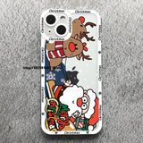 Cartoon Christmas & New Year Cute Elk Santa Phone Case For iPhone 15 14 13 12 Series