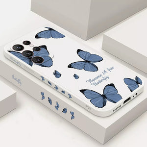 Retro Butterfly Flowers Case For Samsung Galaxy S23 S22 S21 series