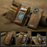 Wrist Strap Detachable Wallet Leather Case For iPhone 15 14 13 12 Series