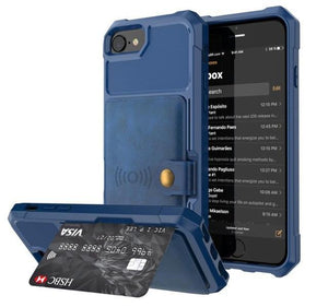 Credit Card Wallet Armor Case for iPhone X XS XR 8 7 6s Plus