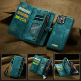 Wrist Strap Detachable Wallet Leather Case For iPhone 15 14 13 12 Series