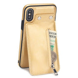 Vintage Leather Zipper Wallet Case For iPhone 6 6s Plus 7 8 Plus X