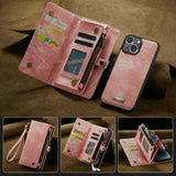 Wrist Strap Detachable Wallet Leather Case For iPhone 15 14 13 12 Series