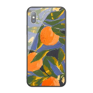 Retro Oil Painting Flower Leaf Case For iphone XS Max XR X 6 6S 7 8 Plus