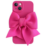 Fluorescence 3D Bow Matte Silicone Camera Protection Case for iPhone 13 12 11 Pro Max Mini