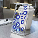 Lucky Eye Blue Evil Eye Print Shockproof Clear Soft Case For iPhone 15 14 13 12 series