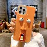 3D Quirky Face Silicone Case For iPhone 14 13 12 series
