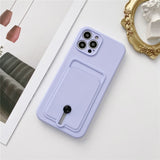Lens Protector Soft Silicone Card Bag Candy Color Phone Case For iPhone 12 11 Series