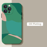 Cute Colorful Art Heart Pattern Matte Soft Silicone Case For iPhone 14 13 12 series