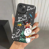 Christmas & New Year Elk Snowman Santa Claus Soft Cover Phone Case For iPhone 15 14 13 Series