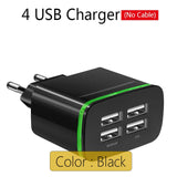 4 Ports 5V 2.1A Smart Travel USB Charger Adapter for iPhone Samsung