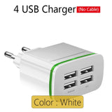 4 Ports 5V 2.1A Smart Travel USB Charger Adapter for iPhone Samsung
