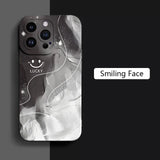 Simple Style Gradient Smile Face Shockproof Soft Bumper Case For iPhone 15 14 13 series