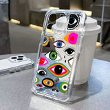 Lucky Eye Blue Evil Eye Print Shockproof Clear Soft Case For iPhone 15 14 13 12 series