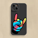 Creative Lucky Gesture Cool Pattern Soft Silicone Case For iPhone 15 14 13 series