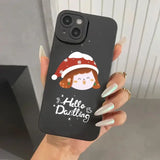 Christmas & New Year Elk Snowman Santa Claus Soft Cover Phone Case For iPhone 15 14 13 Series