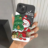 Christmas & New Year Elk Snowman Santa Claus Soft Cover Phone Case For iPhone 15 14 13 Series