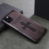 Carved Ebony Wooden TPU Case For iPhone 11 11 Pro 11 Pro Max
