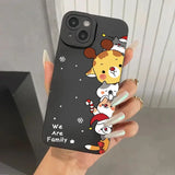 Christmas & New Year Elk Snowman Santa Claus Soft Cover Phone Case For iPhone 15 14 13 Series