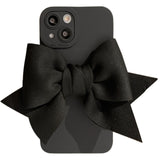 Fluorescence 3D Bow Matte Silicone Camera Protection Case for iPhone 13 12 11 Pro Max Mini