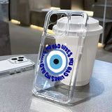 Lucky Eye Blue Evil Eye Print Shockproof Clear Soft Case For iPhone 15 14 13 12 series