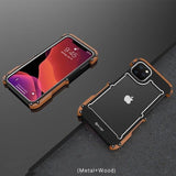 Luxury Hard Alloy Wood Protective Armor Case For iPhone 11 Series