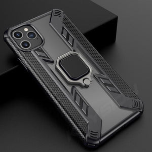 Shockproof Armor Case with Magnetic Car Bracket Finger Ring Cover for IPhone 11 Pro Max