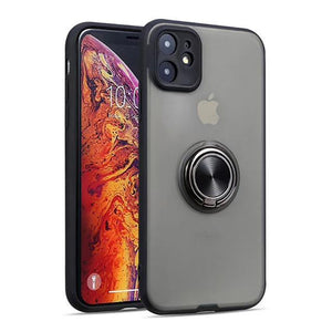 Magnetic Ring Holder Silicone Bumper Transparent Matte Cases For iPhone 11 Series
