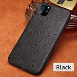 Genuine Lambskin Leather Square Grain Heavy Duty Protection Cases For iPhone 11 Pro Max X Series