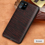 Lizard Grain Genuine Leather Hard case For Iphone 11 pro max xr xs max 7 8 plus