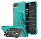 Credit Card Wallet Armor Case for iPhone X XS XR 8 7 6s Plus