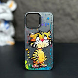 Graffiti Cartoon Animal Pattern Soft Silicone Case For iPhone 14 13 12 series