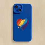 Watercolor Graffiti Love Heart Shockproof Soft Silicone Case For iPhone 15 14 13 series