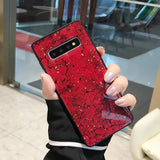 Luxury Bling Sequin Gold Foil Marble Epoxy Soft Silicone Case For Samsung Galaxy Note 10 Series